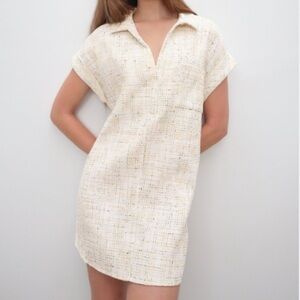 ZARA Tweed Shift Mini Dress